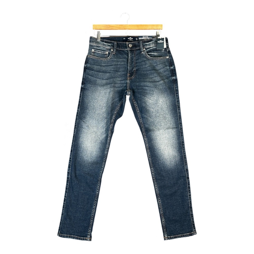 Hollister Mens Jeans Advanced Stretch Slim Fit Dark Wash W32 L30